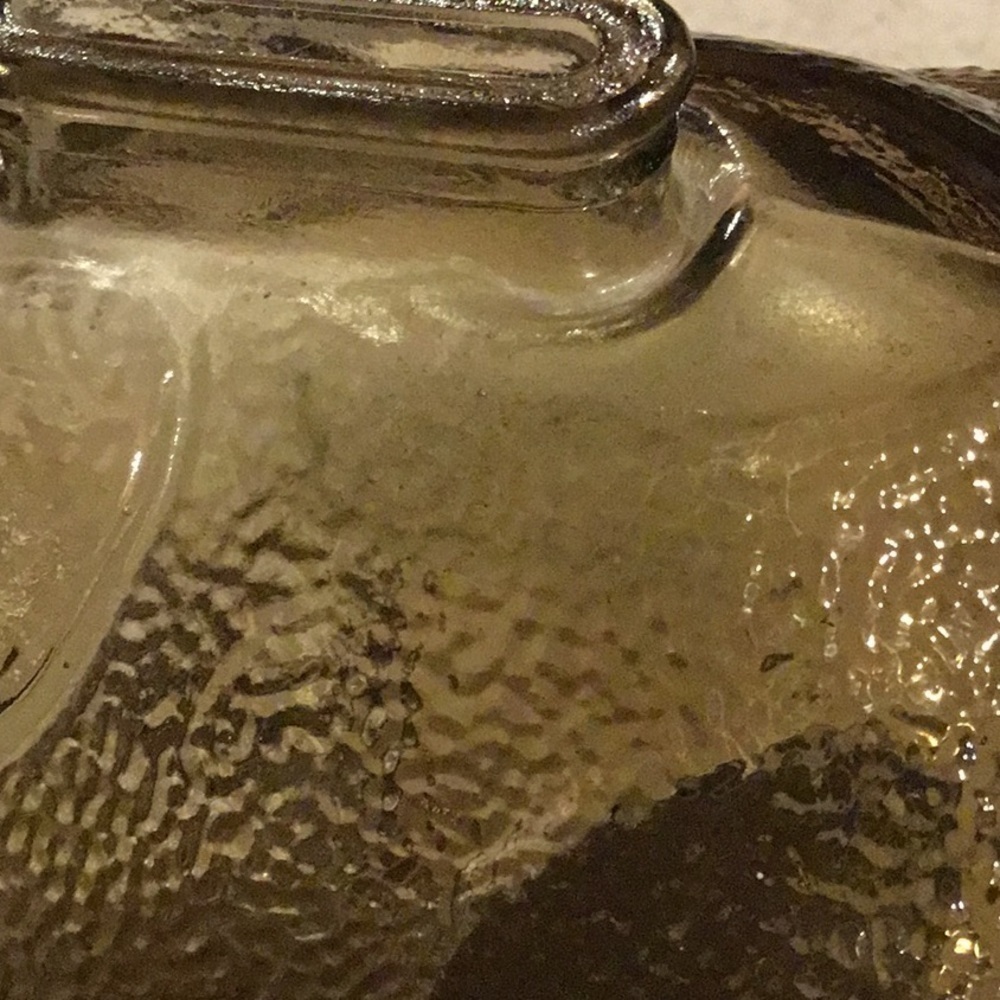 VINTAGE gray/brown colored textured glass piggy bank - Picture 13 of 13